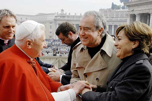 Paola und Kurt Felix beim Papst Benedikt XVI